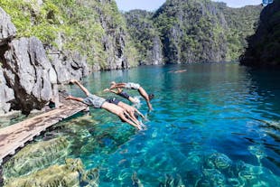 The best barkada getaway is to swim at Coron Kayangan Lake