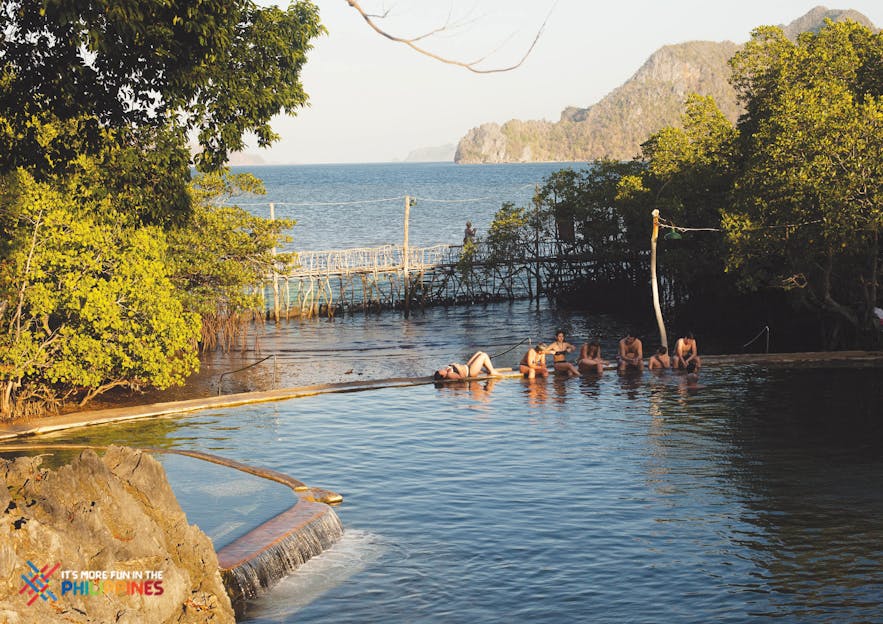 Tourists in the Maquinit Hot Spring