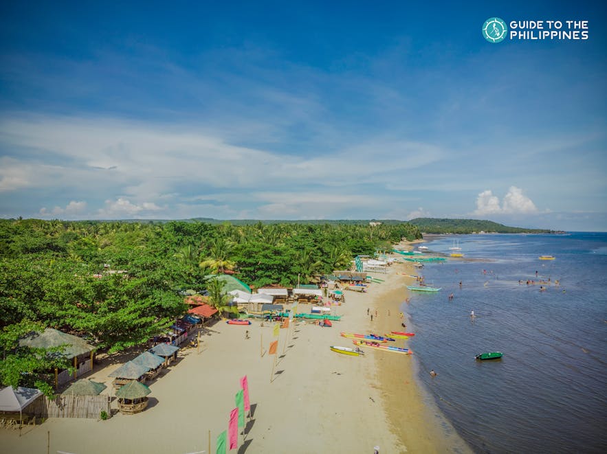 Shoreline of Laiya Beach in Batangas