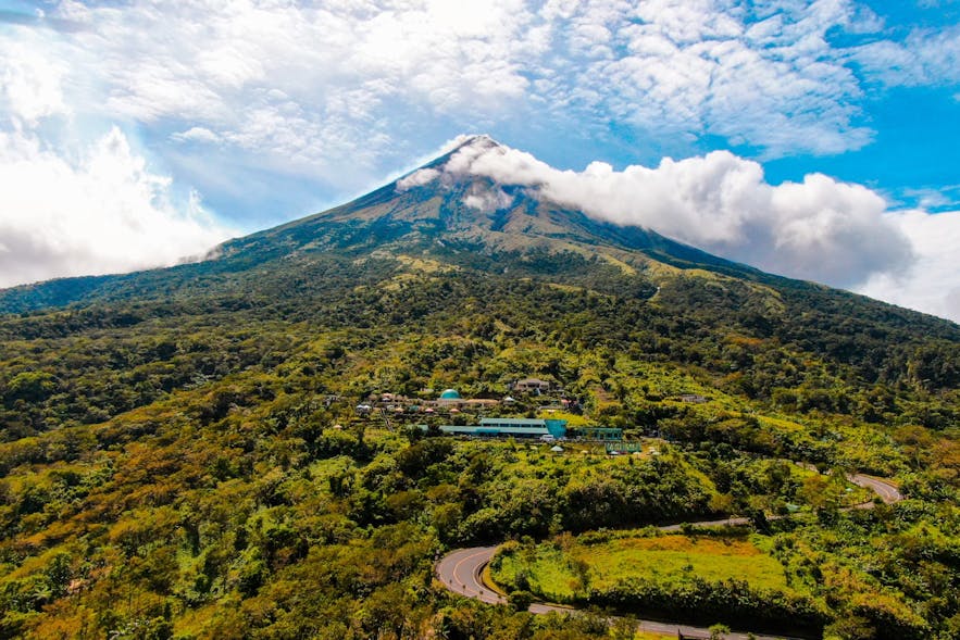 Drone of shot of Mayon Skyline View Deck