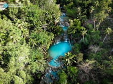 Aerial view of Cambugahay Falls in Siquijor