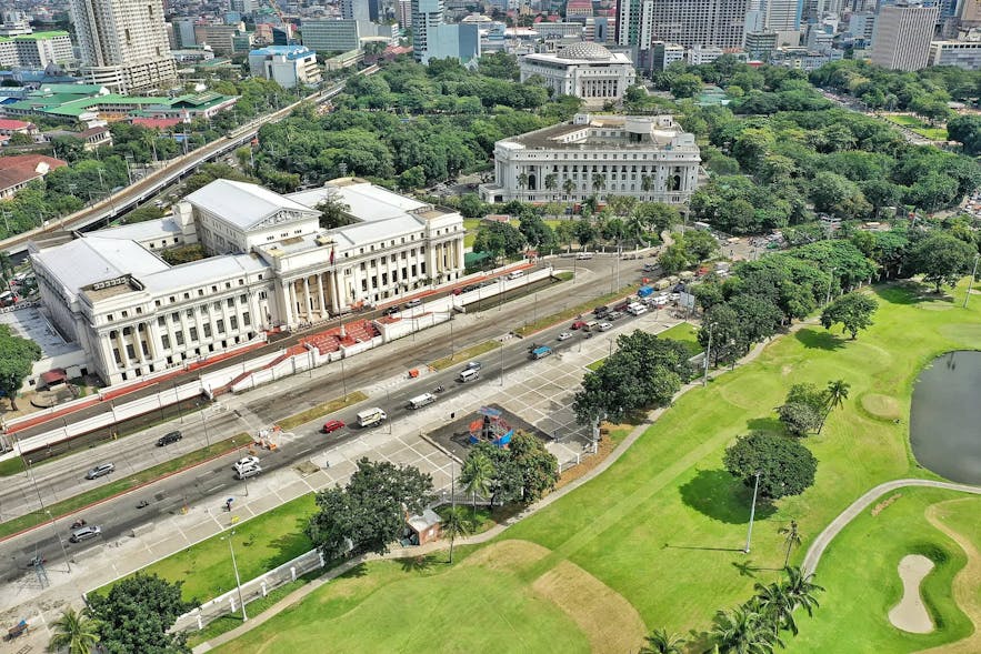 Aerial view of the National Museum Complex in Manila