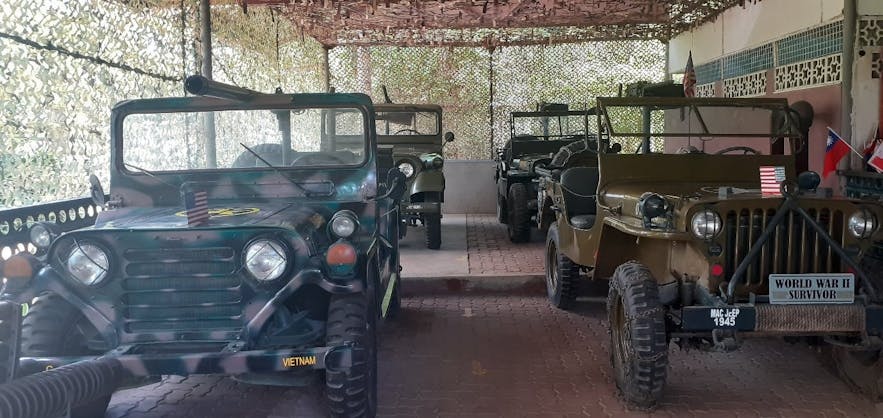 Vehicles on display at the Palawan Special Battalion WW2 Memorial Museum