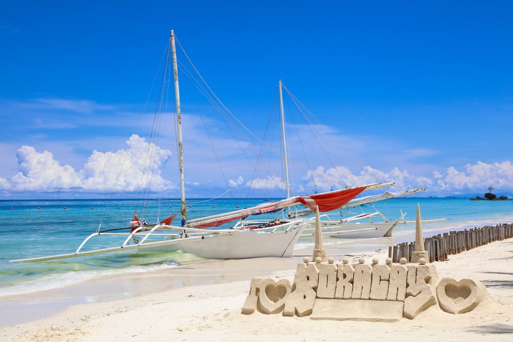 Sand castle art in White Beach Boracay Island