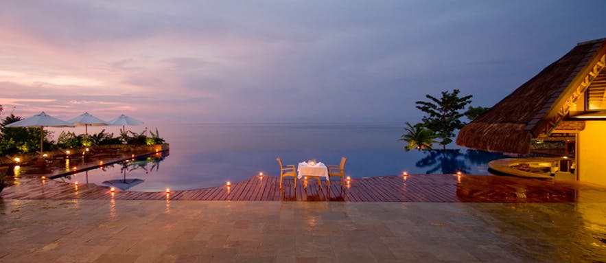 Romantic setup at the pool area in Eskaya Beach Resort and Spa