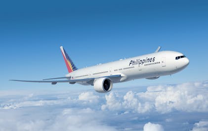 Philippine Airlines flight to Manila