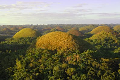 View of Chocolate Hills during summer
