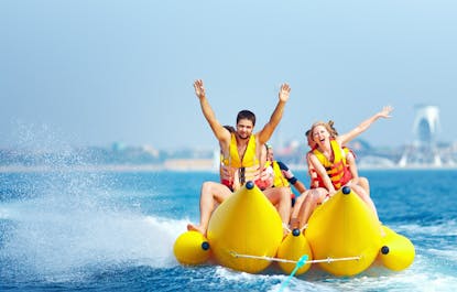 Spend your last full day by booking water activities in Boracay Island like the classic Banana Boat Ride