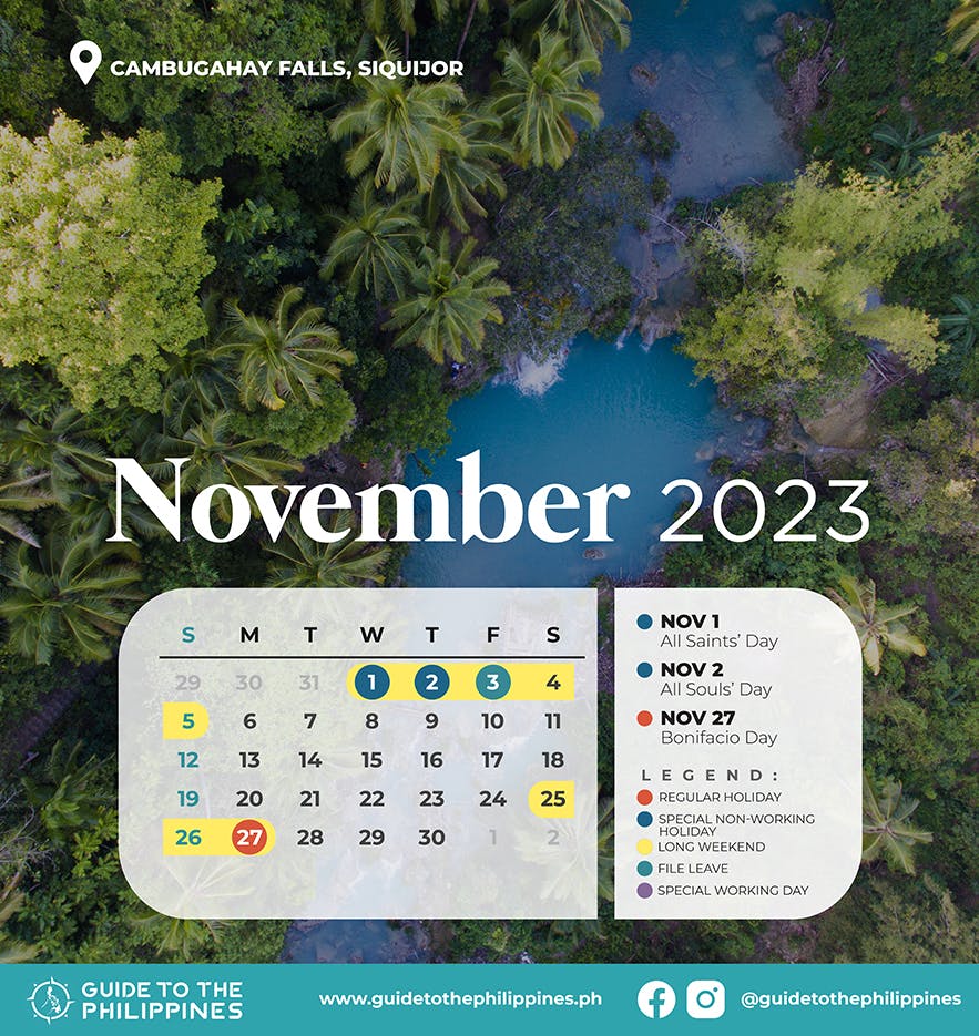 Guide to the Philippines 2023 November Calendar with Holidays and Long Weekends