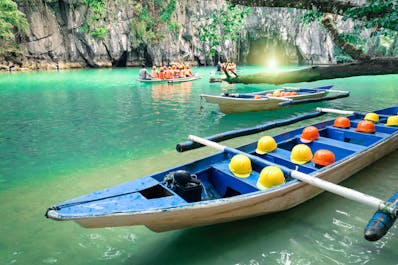 See stunning blue waters of Puerto Princesa Underground River
