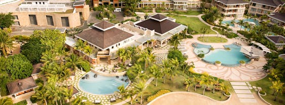 Aerial view of Misibis Bay Resort in Albay
