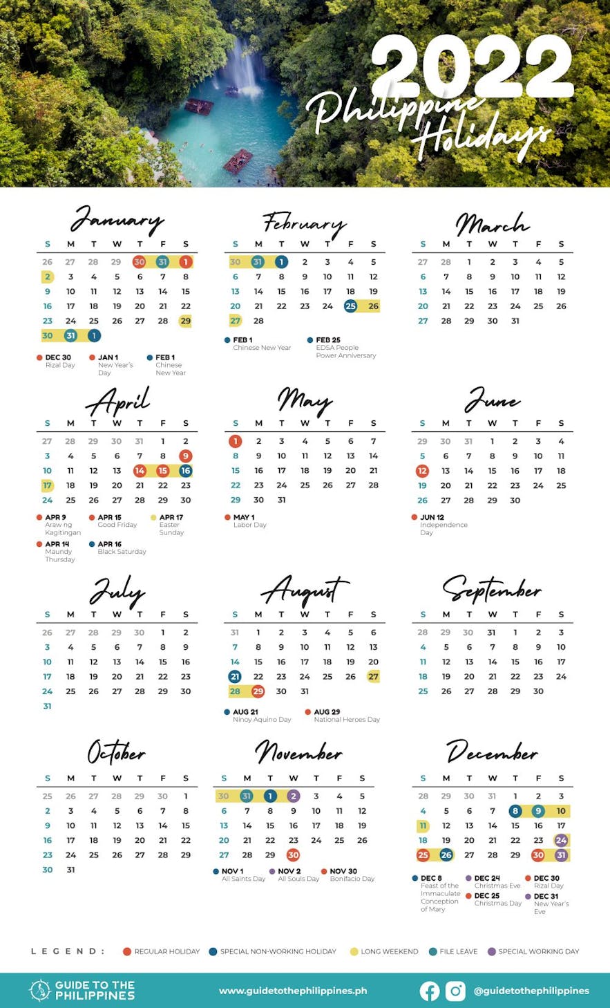 Guide to the Philippines 2022 Calendar with Holidays and Long Weekends