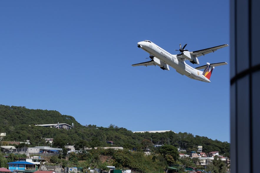 PAL flight taking off from Baguio Airport