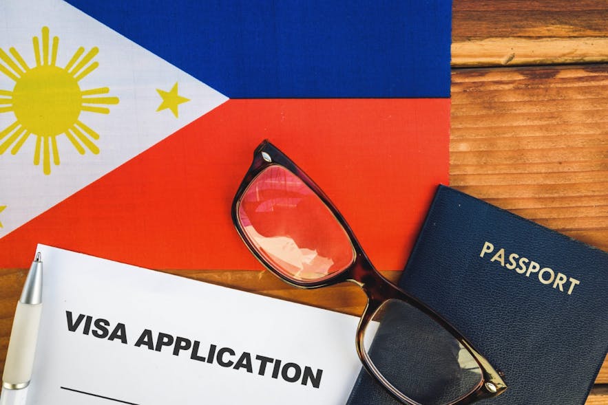 Visa application and Philippine flag