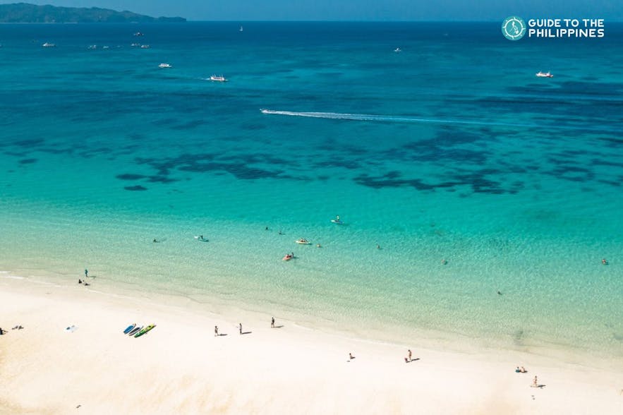 Aerial view of White Beach in Boracay