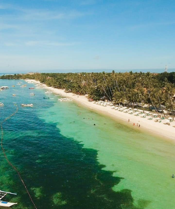 Aerial view of Alona Beach, Bohol