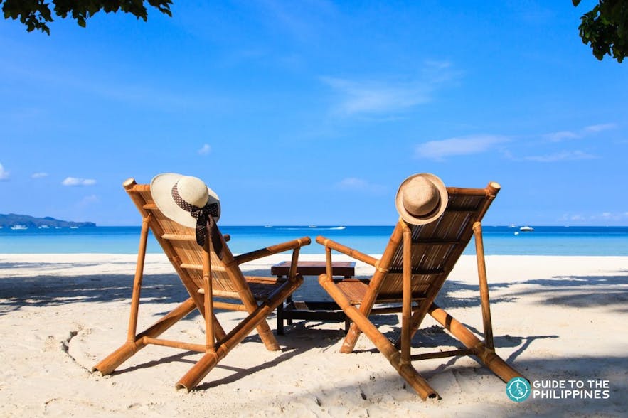 Beach chairs in Boracay