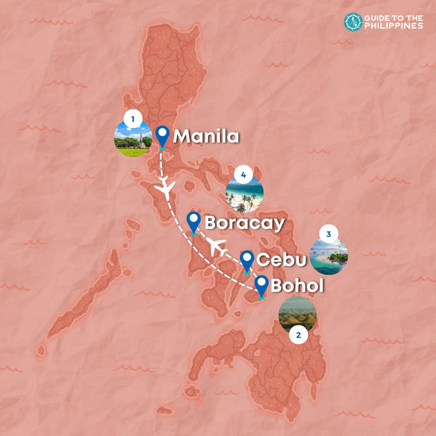 2-Week Bohol to Cebu to Boracay Visayas Philippines Itinerary Tour Package from Manila