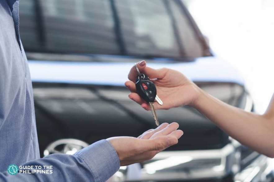 Claiming car keys from a car rental