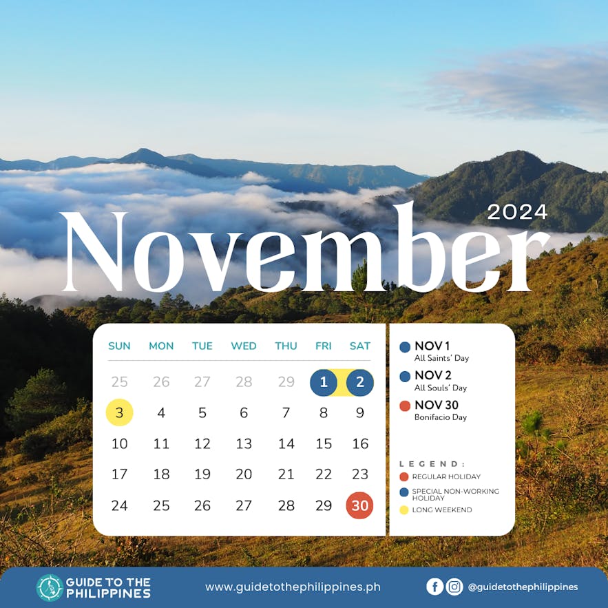 2024 Philippines November holiday calendar