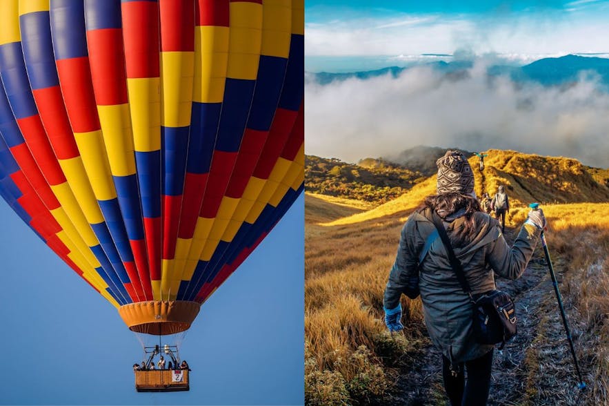 Hot air balloon in PIHABF and Hiker in Mt Pulag
