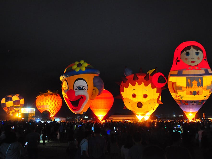 Philippine International Hot air balloon festival at night
