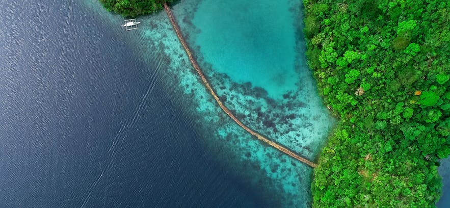Aerial view of Sugba Lagoon