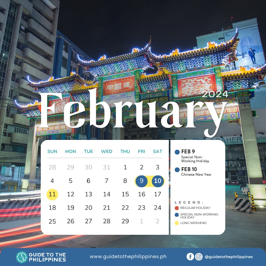 2024 Philippines February holiday calendar