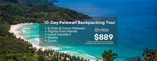 Epic 10-Day Backpacking Package to El Nido & Coron Palawan with Flights from Manila & Hotels
