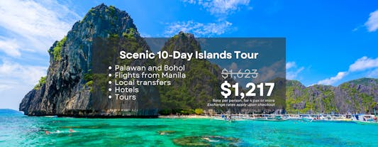 Scenic 10-Day Island Tour Package to Palawan & Bohol from Manila