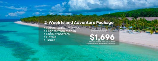Fun-Filled 2-Week Island Adventure Tour Package to Bohol, Cebu & Palawan from Manila