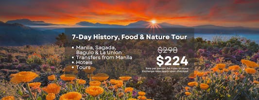 Breathtaking 7-Day Backpacking History, Food & Nature Tour to Sagada, Baguio, & La Union