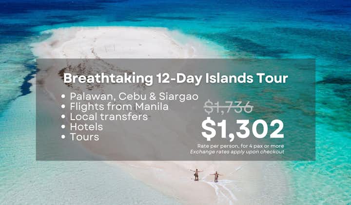 Breathtaking 12-Day Islands Tour Package to Puerto Princesa, El Nido, Coron, Cebu & Siargao