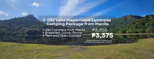 2-Day Lake Mapanuepe Zambales Camping Package with Tent & Van Transfers from Manila