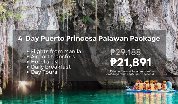 Fun-Filled 4-Day Puerto Princesa Palawan Tour Package with Flights from Manila, Hotel, & Transfers
