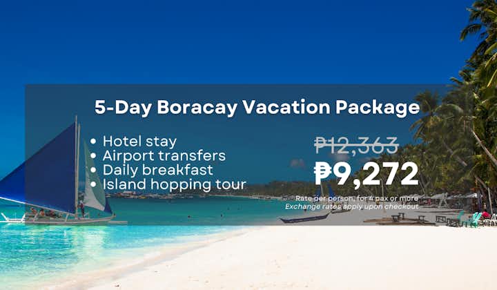 Stress-Free 5-Day Boracay Island Hopping Package with Accommodations, Transfers & Breakfast