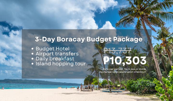 Hassle-Free 3-Day Boracay Budget Package with Hotel, Island Hopping Tour & Airport Transfers
