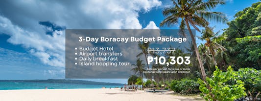 Hassle-Free 3-Day Boracay Budget Package with Hotel, Island Hopping Tour & Airport Transfers