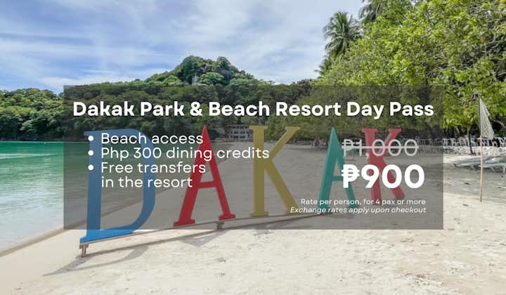 Dakak Park & Beach Resort Day Pass with Dining Credits