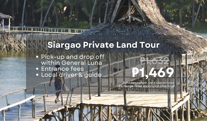 Siargao Land Tour to Magpupungko Rock Pools, Cloud 9, Coconut Mountain View & More with Transfers