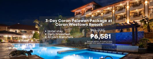 Relaxing 3-Day Coron Westown Resort Palawan Package with Breakfast and Transfers