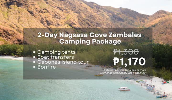 2-Day Nagsasa Cove Zambales Camping Package with Tent Accommodations