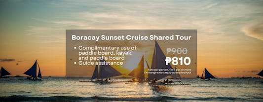 Boracay Sunset Cruise with Snorkeling Gear, Kayak, Paddle Board & Mermaid Tail
