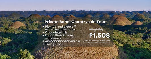 Bohol Chocolate Hills Countryside Private Tour with Transfers & Add-on Loboc River Cruise Lunch