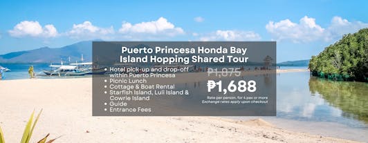 Palawan Puerto Princesa Honda Bay Island Hopping Tour with Lunch | Starfish, Luli, & Cowrie Islands