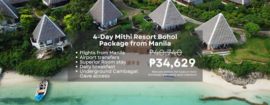 Relaxing 4-Day Beachfront Mithi Resort Bohol Package from Manila