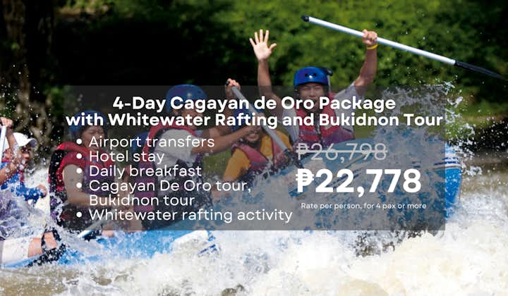 Fun-Filled Cagayan De Oro Package with Whitewater Rafting, Bukidnon Tour, Budget Hotel & Transfers