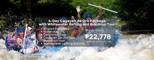 Fun-Filled Cagayan De Oro Package with Whitewater Rafting, Bukidnon Tour, Budget Hotel & Transfers