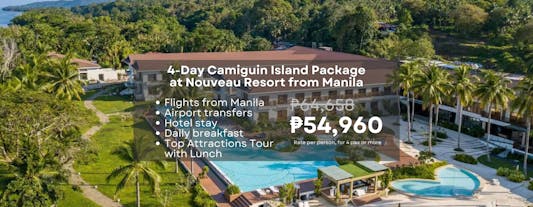 Stress-Free 4-Day Camiguin Island Package at Nouveau Resort with Flights from Manila, Tour & Transfe
