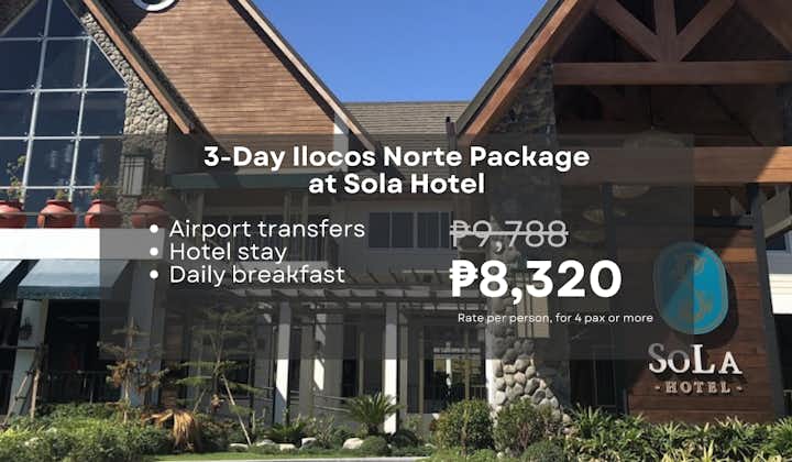 Hassle-Free 3-Day Ilocos Norte Package at Sola Hotel with Breakfast, & Transfers